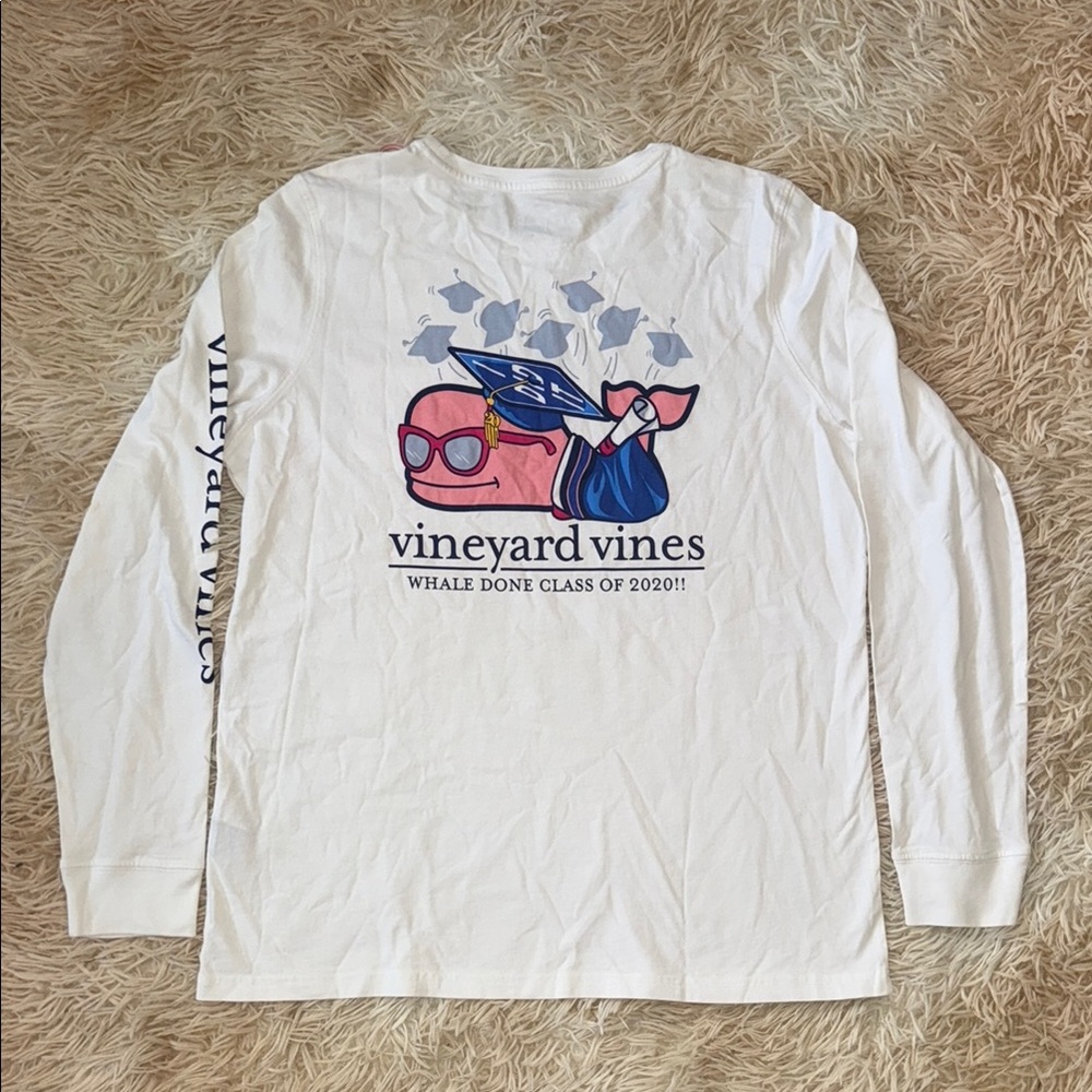 🆕 Vineyard Vines Graphic White Long Sleeve Tee - L